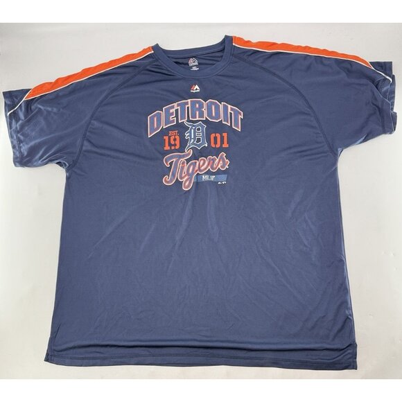Detroit Tigers Jersey‎ Men’s Blue Pullover V Neck Stitched Logo Y2K 3XL - Picture 1 of 5